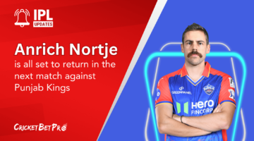 Anrich Nortje is all set to return in the next match against Punjab Kings