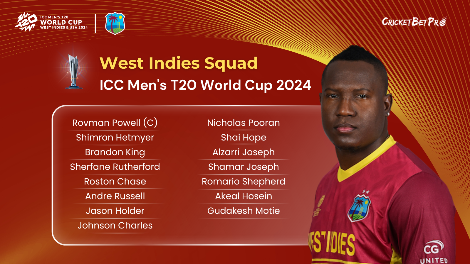 West Indies S_quad - ICC T20 World Cup 2024