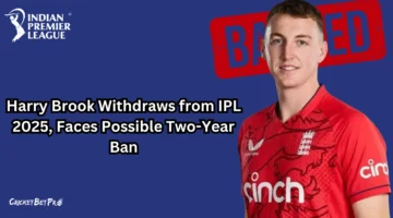 England cricketer Harry Brook withdraws from IPL, as shown in a news update."